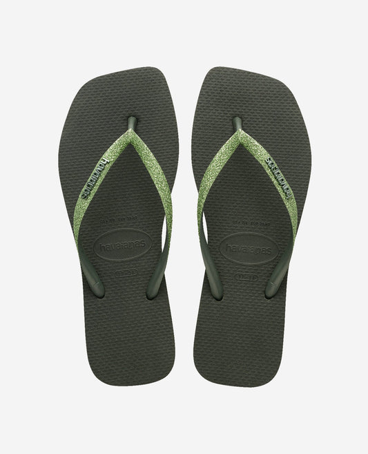 Havaianas mujer chanclas S Square glt fc verde olive - comprar online en KAPLES SHOES