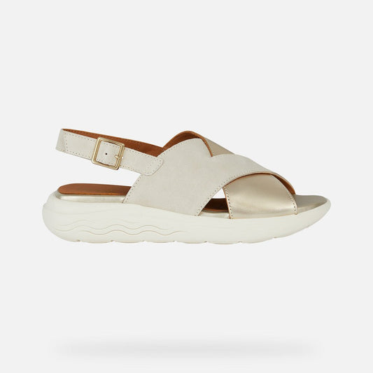 Geox mujer sandalias D spherica EC5 C sue met lea D45SVC 022CF C5V2L arena oro - comprar online en KAPLES SHOES