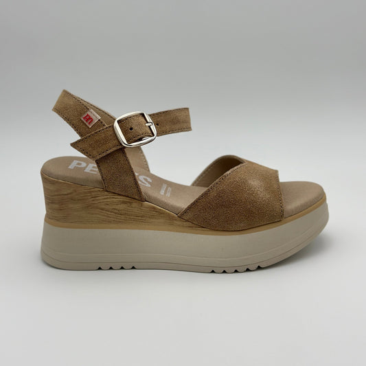 Pepe Menargues mujer sandalias hebilla 11180 serraje bambi violeta beig natural 50612 - comprar online en KAPLES SHOES