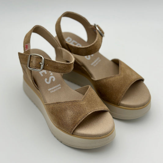 Pepe Menargues mujer sandalias hebilla 11180 serraje bambi violeta beig natural 50612 - comprar online en KAPLES SHOES