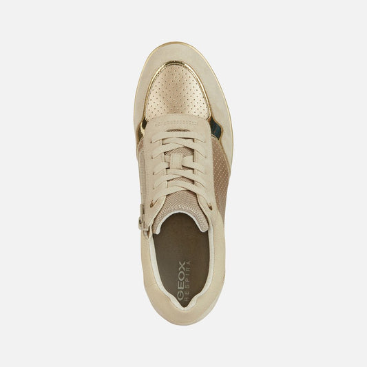 Geox mujer zapatillas champagne/Lt sand D Ilde A - pearl.GBK+suede D25RAA 0AJ22 CB55V - comprar online en KAPLES SHOES