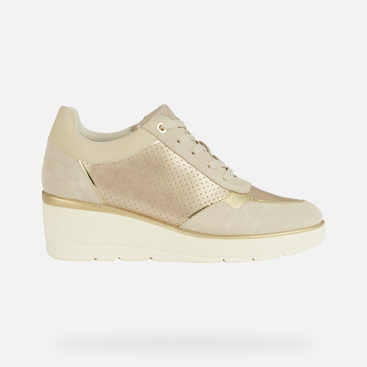 Geox mujer zapatillas champagne/Lt sand D Ilde A - pearl.GBK+suede D25RAA 0AJ22 CB55V - comprar online en KAPLES SHOES