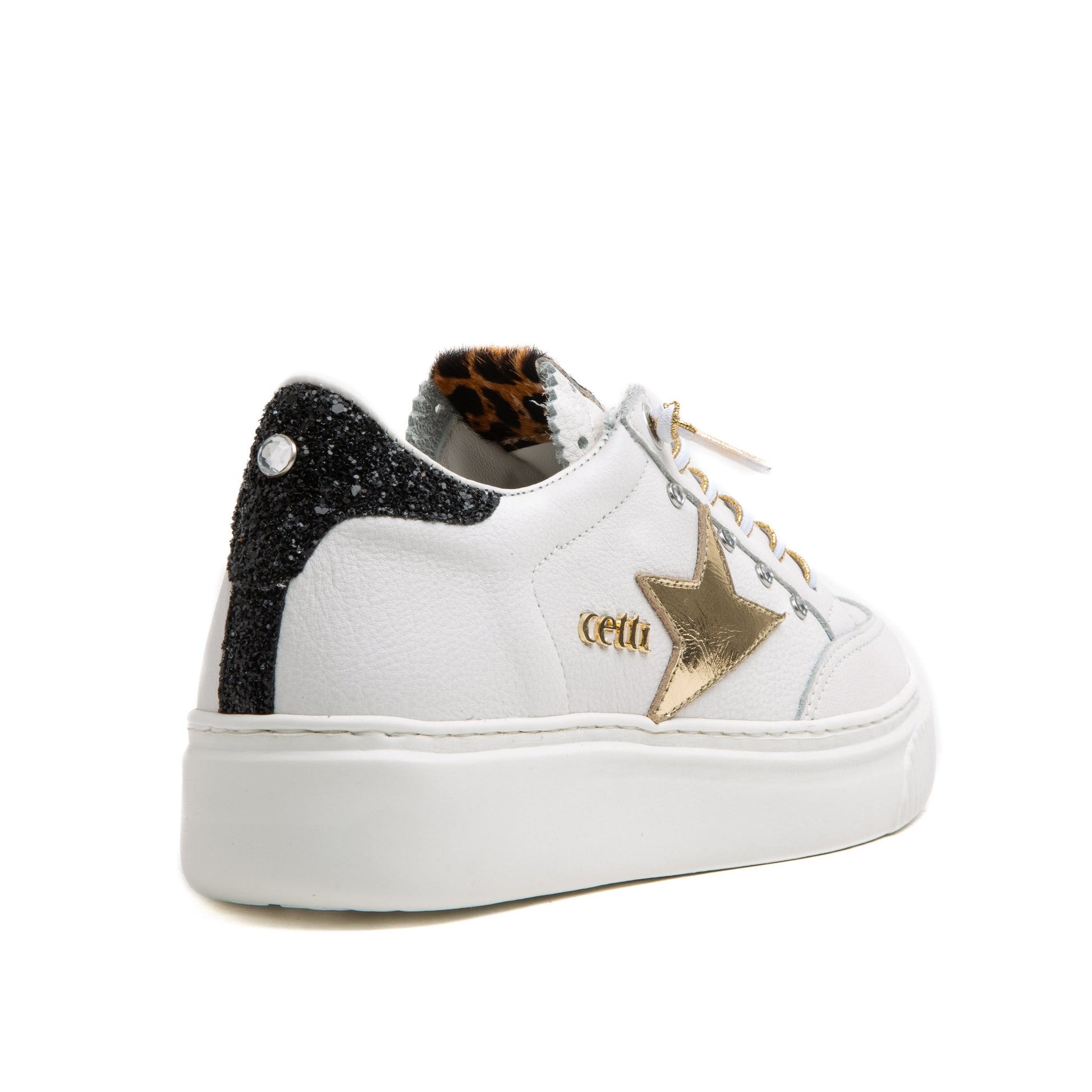 Cetti mujer zapatillas C - 1320 SRA nature blanco - oro - tachas - comprar online en KAPLES SHOES