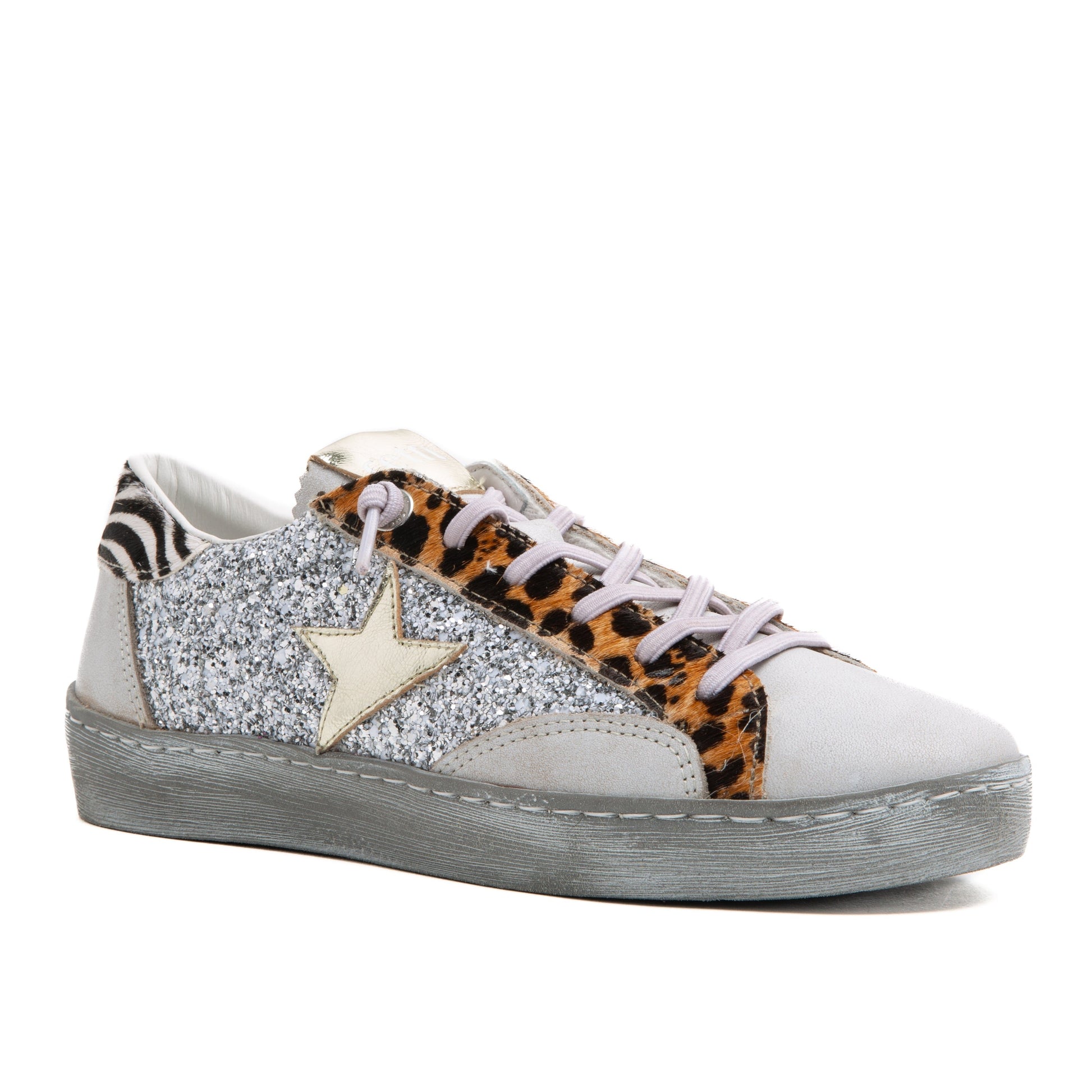 Cetti mujer zapatillas C - 1342 SRA aviador - glitter blanco - comprar online en KAPLES SHOES