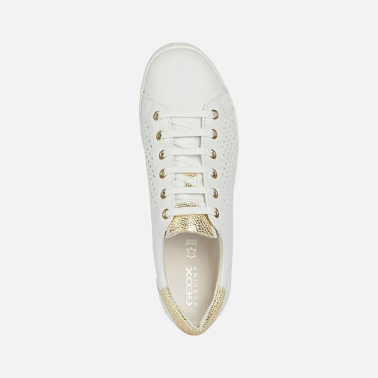 Geox mujer zapatillas blanco/oro D Jaysen B-nappa + metal.lea D151BB 085CF C0232 - 36 - Blanco/oro - comprar en KAPLES SHOES