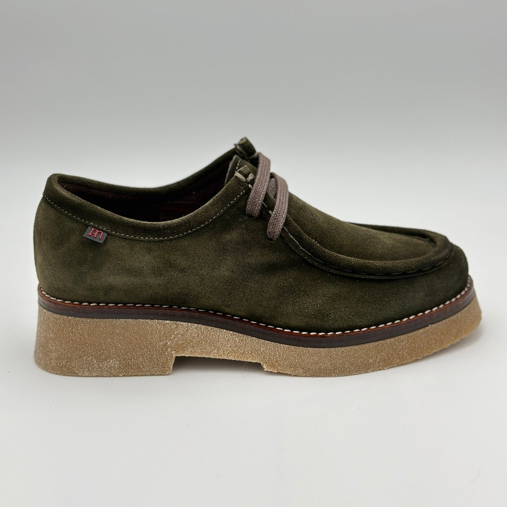 Pepe Menargues mujer zapato wallabee 21100 serraje musgo - comprar online en KAPLES SHOES