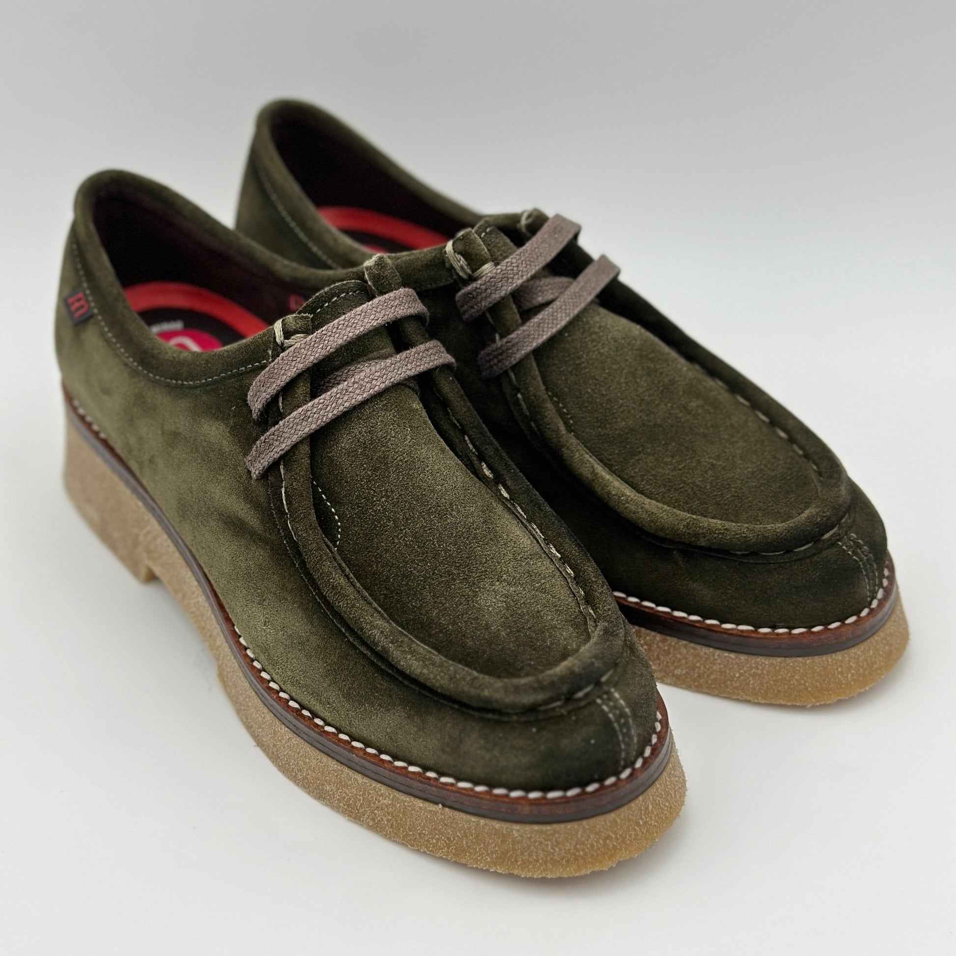 Pepe Menargues mujer zapato wallabee 21100 serraje musgo - comprar online en KAPLES SHOES