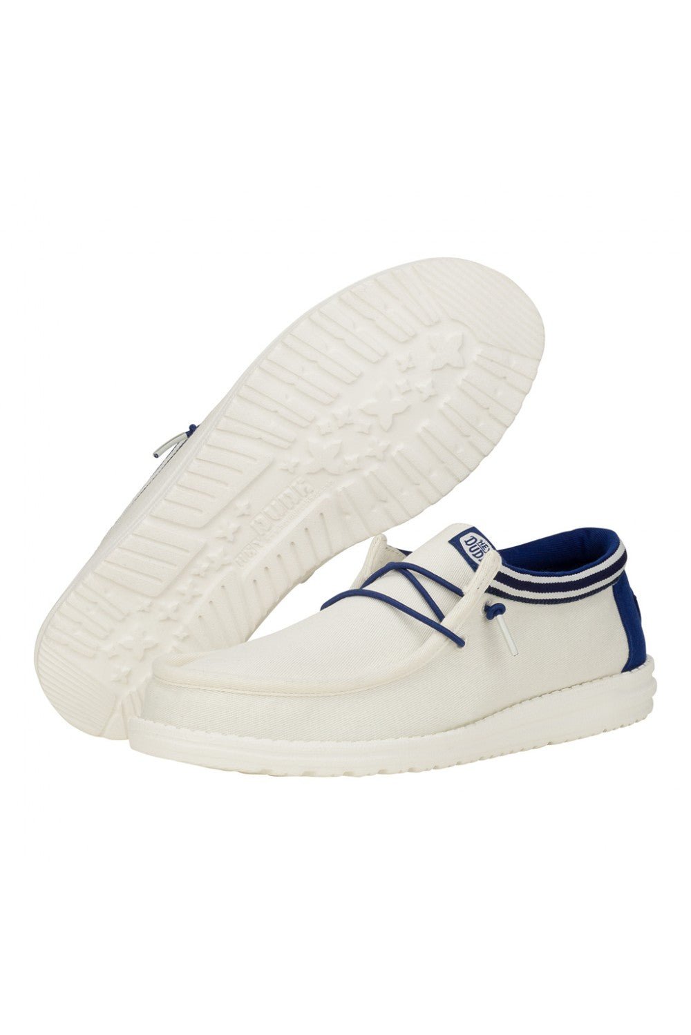 Hey Dude hombre mocasines Wally Letterman blanco azul - 40 - Blanco/Azul - comprar en KAPLES SHOES